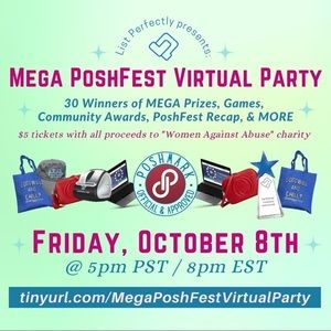 You’re invited to #MegaPoshfestVirtualParty 📣🎉